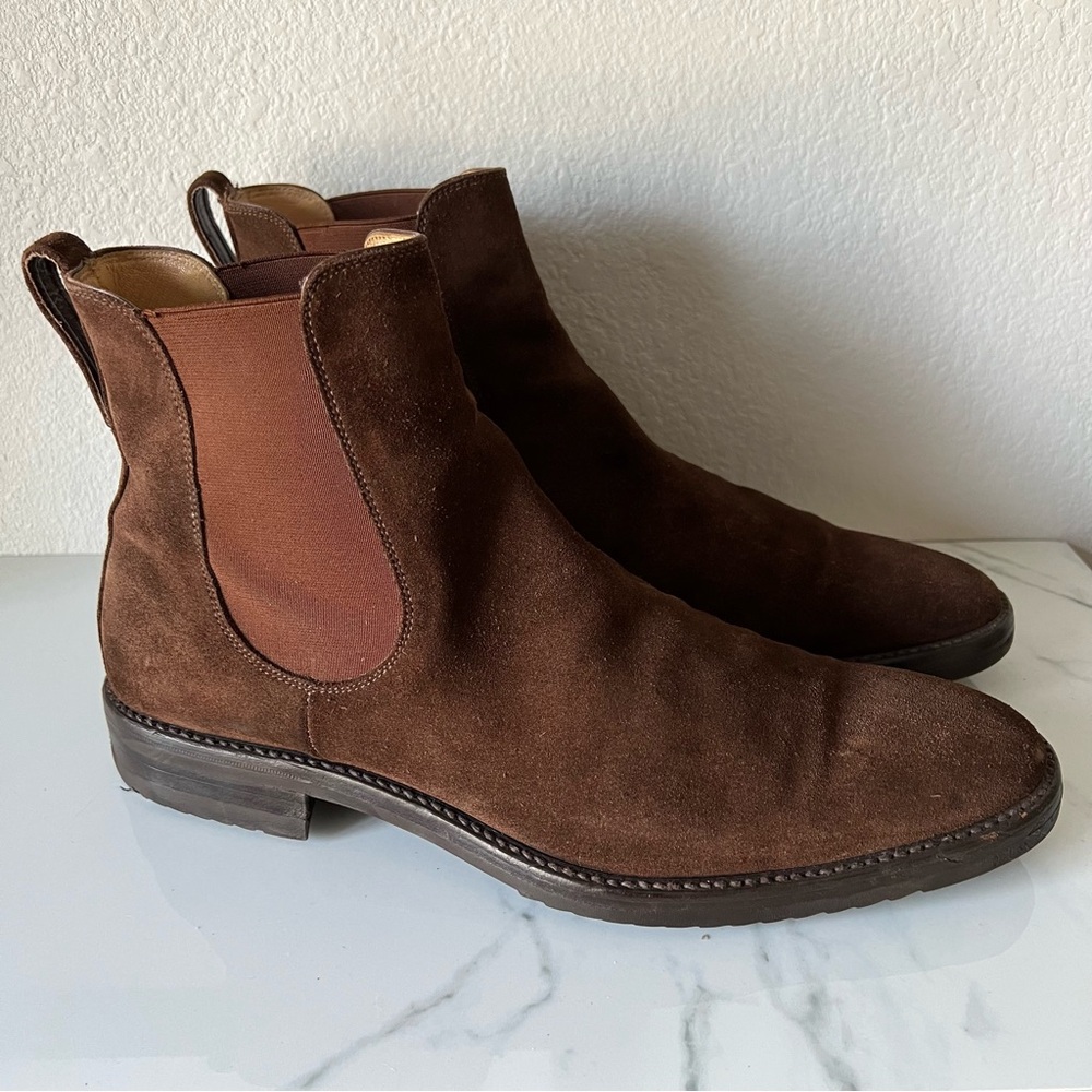 Wilkes Bashford Mens Suede Chelsea Boots Size 11 Brown
